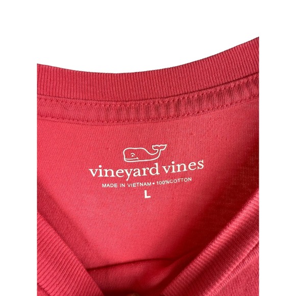 Vineyard Vines Shirt Mens Large Red Graphic Pocket Whale Patriotic Beach Tee - Picture 2 of 6